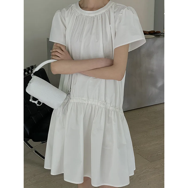 

white dress women cotton summer 2024 vestidos de verano mujer short sleeve beach dress vestido feminino