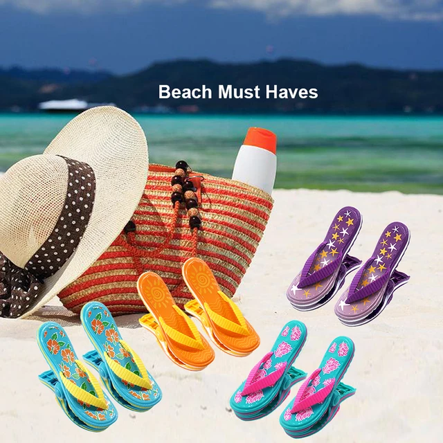 6 Mollette Da Spiaggia Grandi - Plastica PP Con Cuscinetti Antiscivolo, Per Asciugamani, Sdraio E Vento Forte - Foto 5