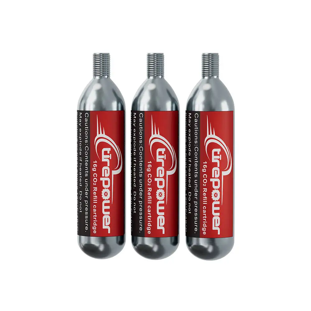 3/5/12 pièces de paquet 16g cartouches de CO2 filetées gonfleur de CO2 pour cartouche de pneus de vélo pour gonfleur de CO2 avec connexion filetée