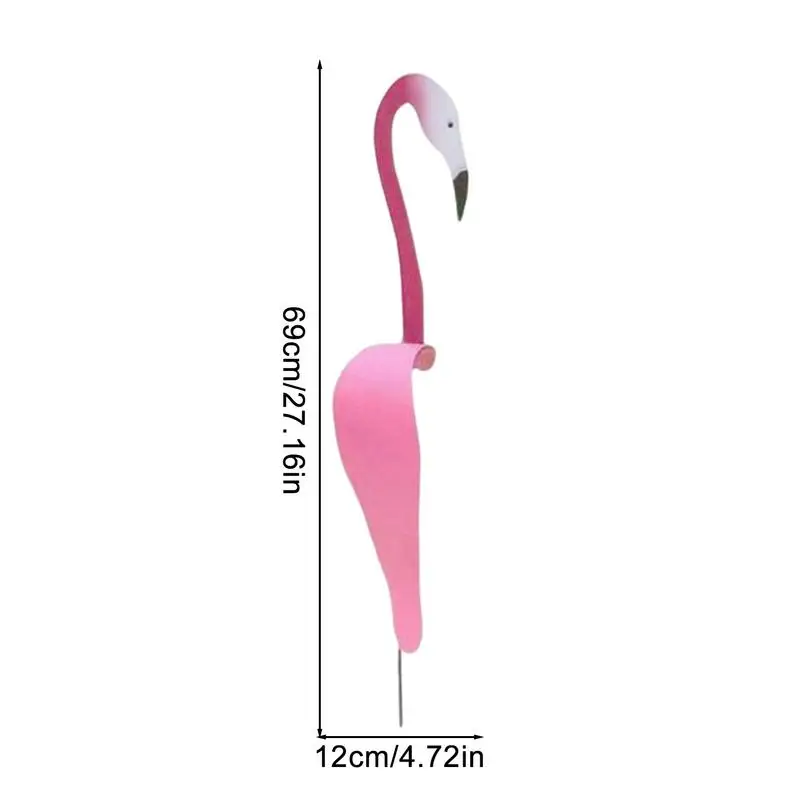 Dancing Flamingo Garden Metal Art Decor Swirl Dancing Flamingo Birds Outdoor Decorations Ornaments for Garden Yard Backyard