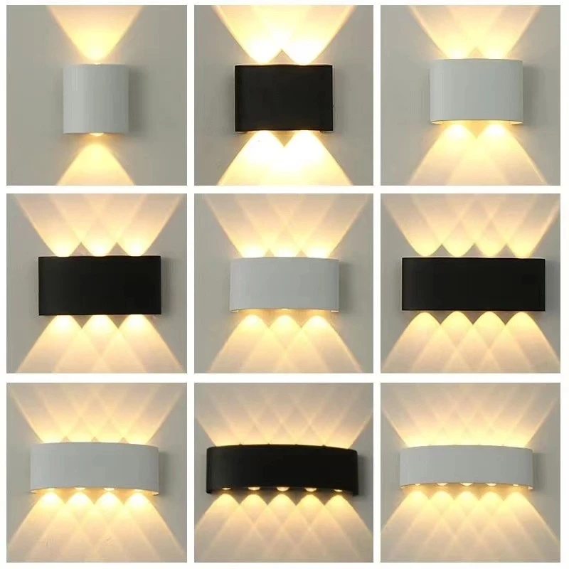 

IP65 LED Wall Lamp Outdoor Waterproof Garden Lighting Aluminum AC85-265 Indoor Bedroom Living Room Stairs Wall Light