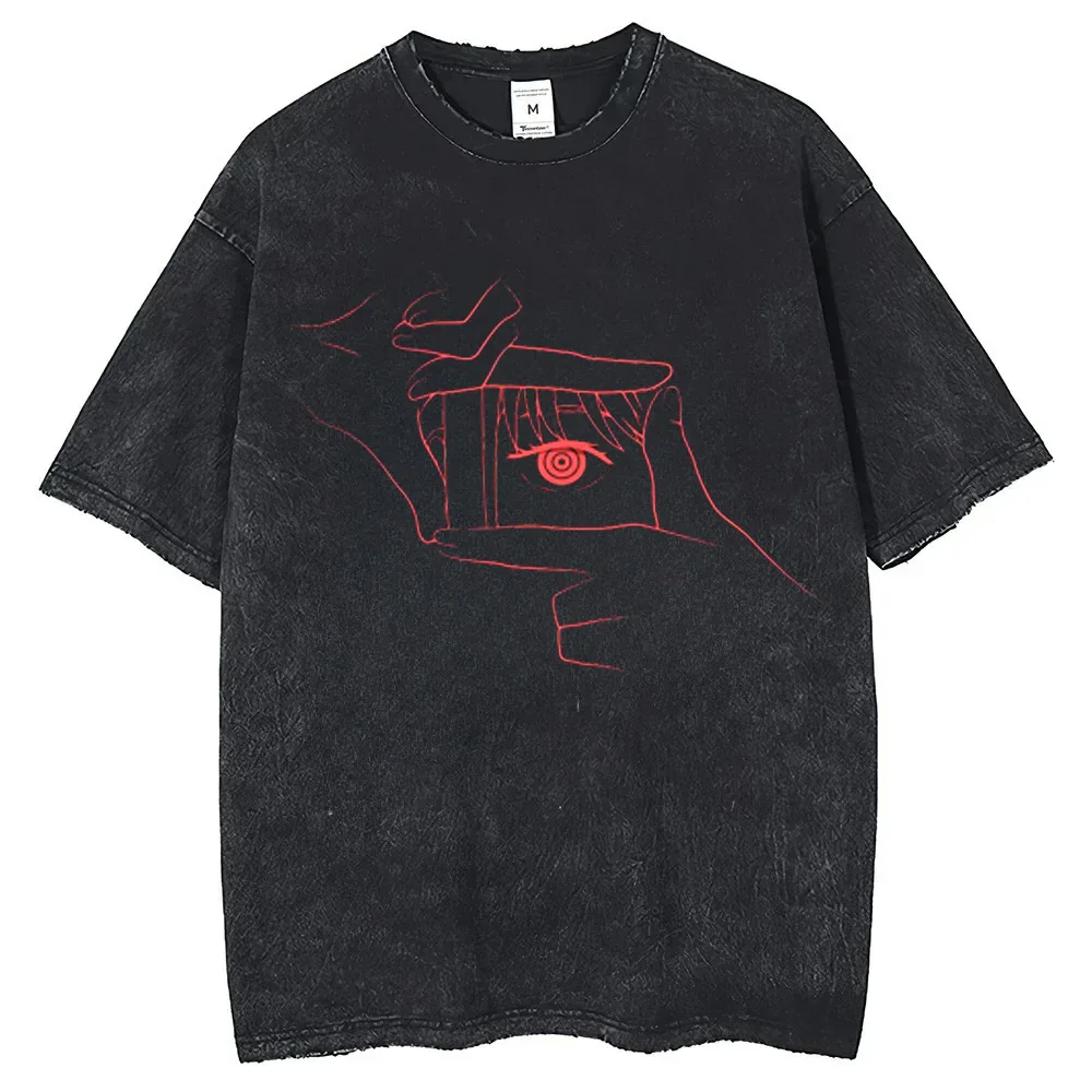 Hot Anime Kettensäge Mann Baumwolle Tops Grafik Gewaschen T-shirt Männer Manga T-shirts Vintage T Shirt Harajuku – Detail 7