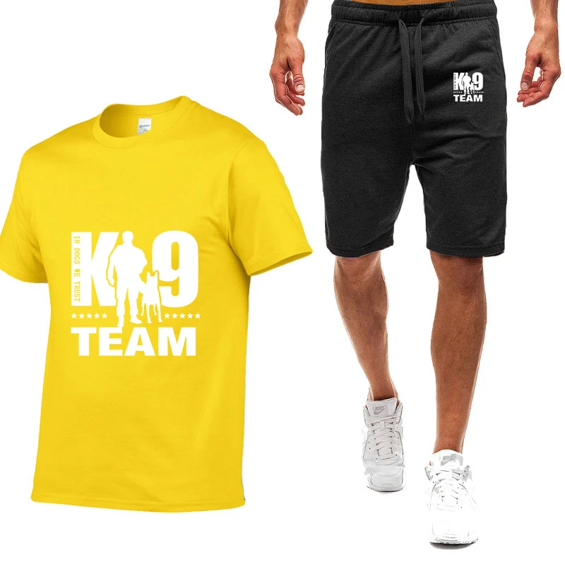TRAINER K9 Team K9 Unit Malinois 23023 Summer Popular Men High Quality Comfort New Nine Color Short Sleeved Suit Casual Shorts