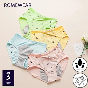 3 Pz Ragazze Bambini Mutandine A Prova di Perdite Per Adolescente Biancheria Intima Mestruale Morbido Comfort Modale Bambino Incontinenza Perdite Slip Impermeabili Cute Pink Lingerie Spedizione Gratuita