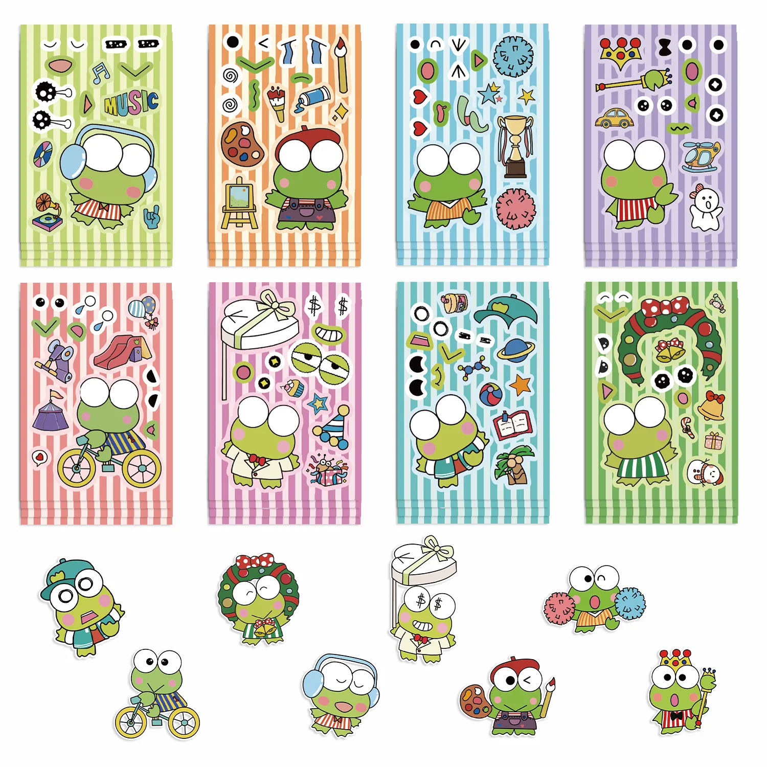 Cute Sanrio Kero Kero Keroppi Anime Puzzle Sticker for Kids