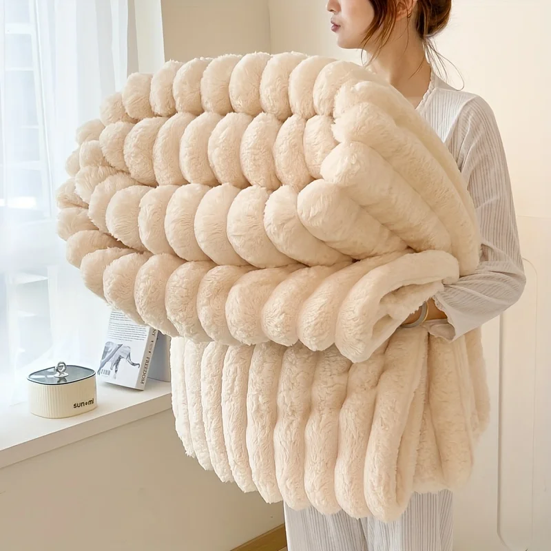 faux rabbit fur throw blanket