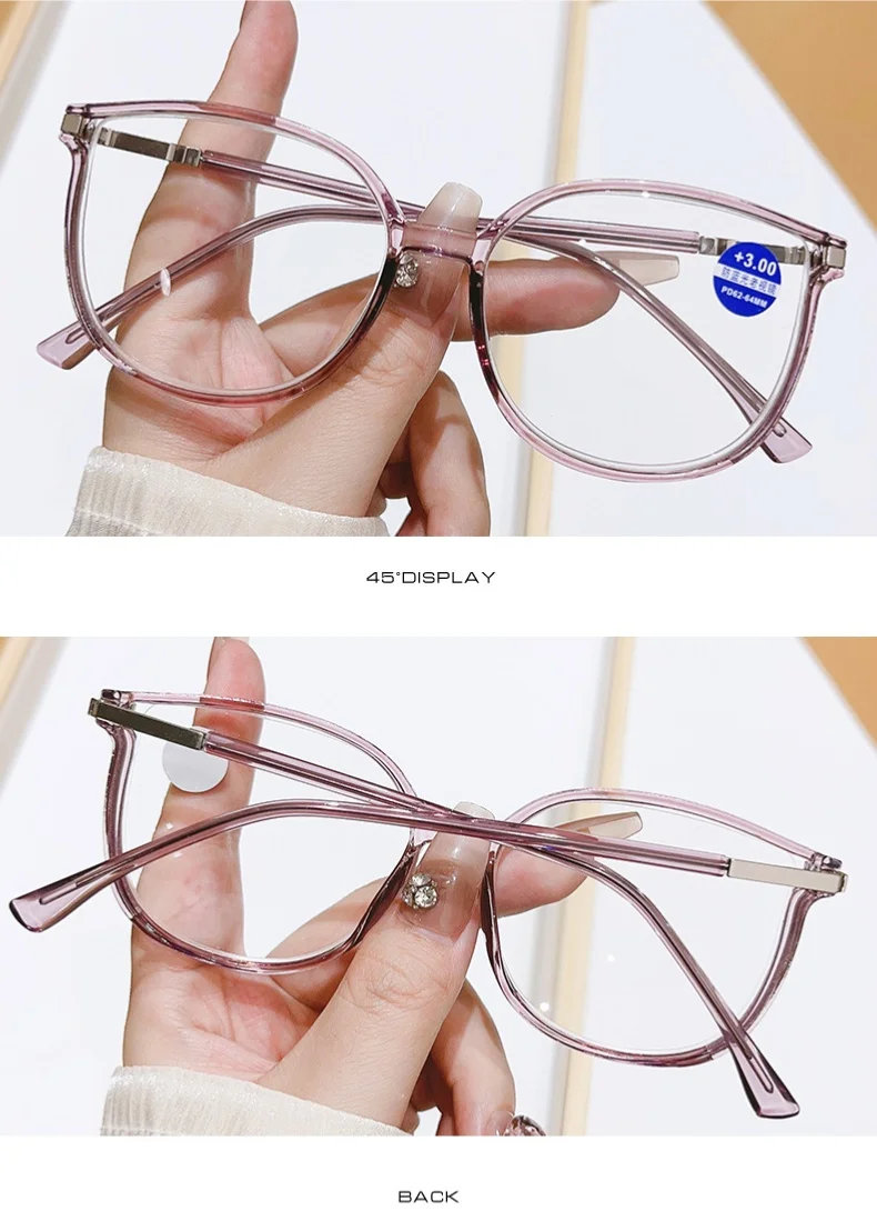 Reading Glasses New Fashionable Reading Glasses Anti Blue Light Presbyopia Glasses Men Women Large Frame Presbyopia Casual Eyeglasses
