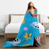 Finny The Shark Blankets Fleece Lightweight Throw Blankets Sofa Throw Blanket For Couch Bedding Travel Throws Bedspread Quilt 5