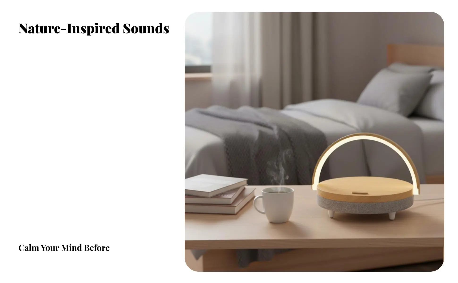 Nordic Minimalist Bedside Lamp with Charging, Night Light Speaker Table Lamp for Bedroom Ambience, Adjustable Brightness