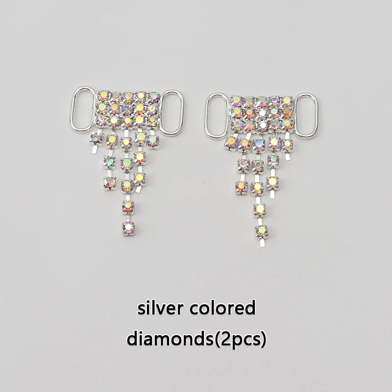Luxury Rhinestone Shoe Charm Accessories - Metal Buckle and Lock