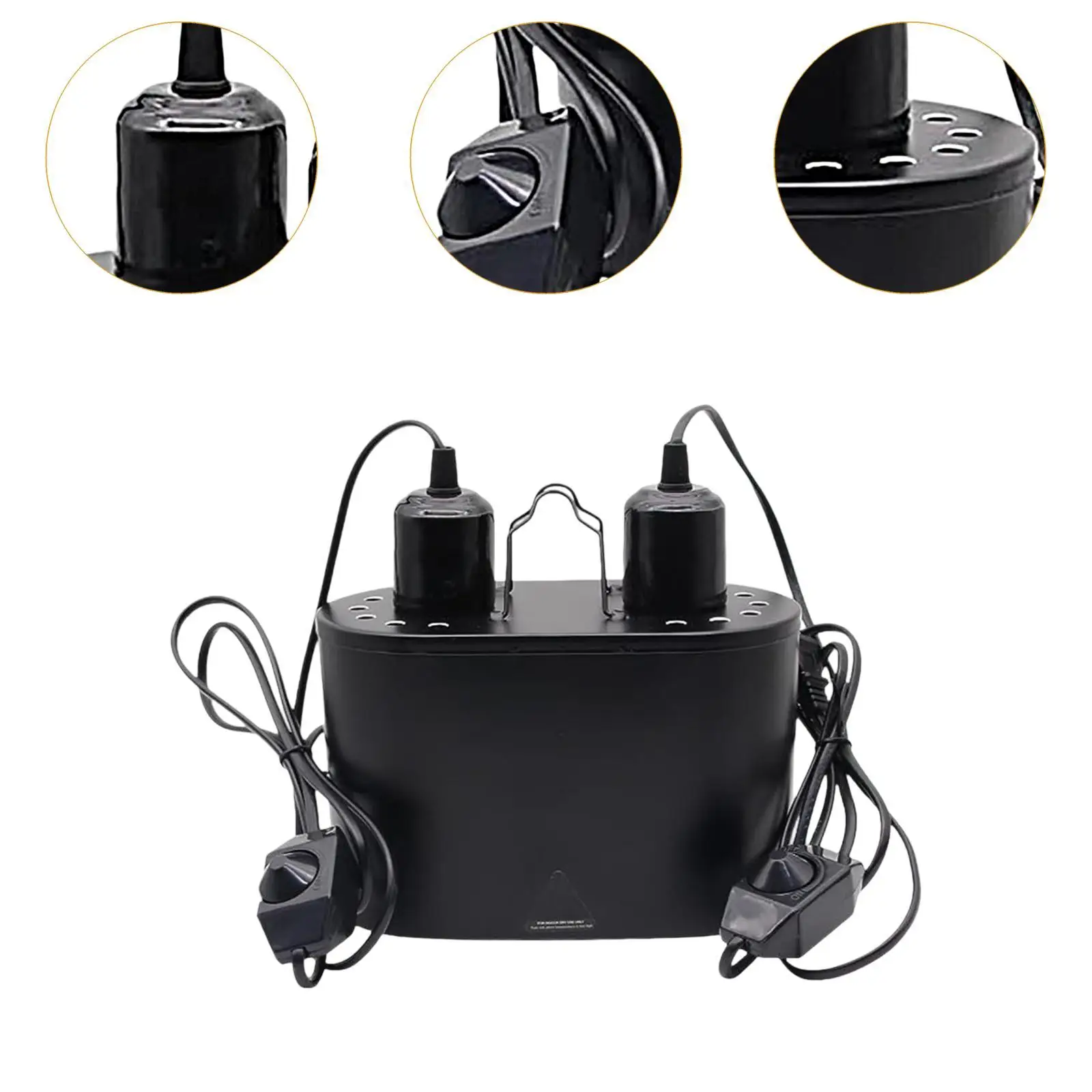 Reptile Light Fixture E27 Reptile Double Dome Lamp for Amphibians Lguana Snake