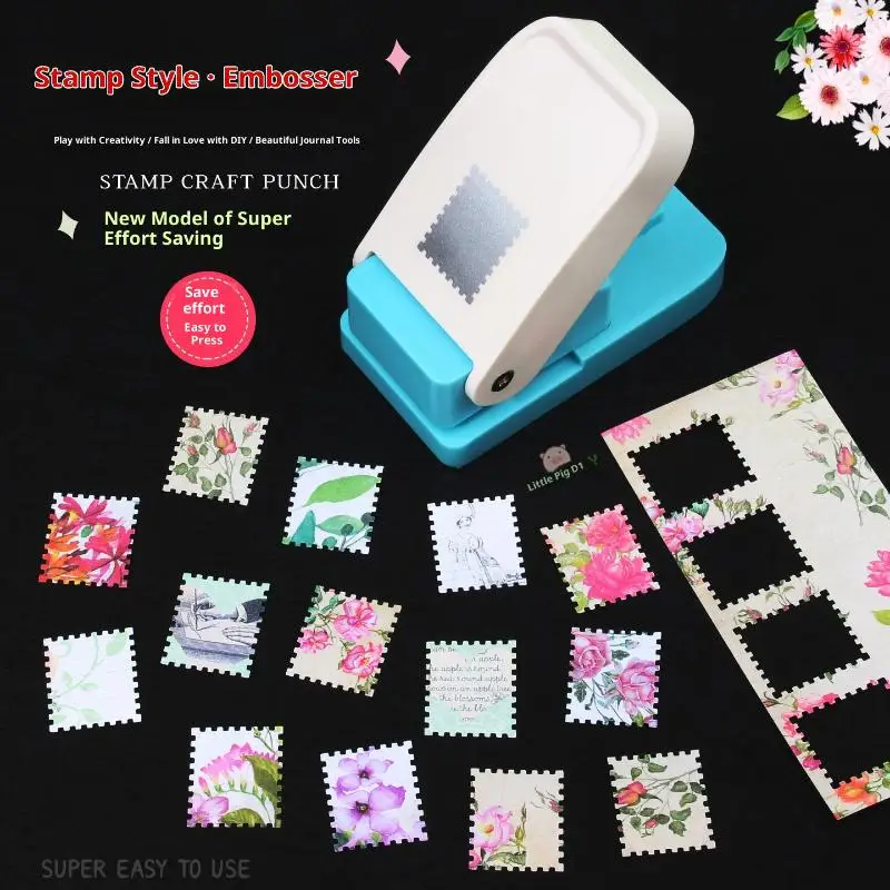 Rectangle Postage Stamp Craft Punch Lever Action Paper Scrapbooking Tool Precision Punching Card Making DIY Craft Supplies