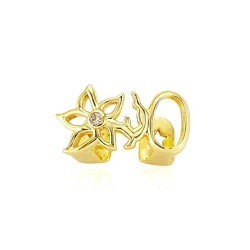 Glossy Double Flower Tooth Jewelry in Gold/Silver (Gold Color)