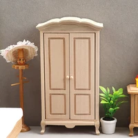 Garde-robe l'inventaire en bois pour enfants, boîte de rangement modèle, accessoires de meubles pour décor de maison de beurre, jouets de simulation, maison de courses 1:12 2