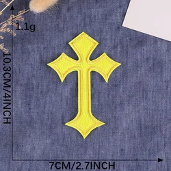 10 - Piece Multi - Colored Cross Embroidery Patches for DIY Clothing Decoration (Yellow)