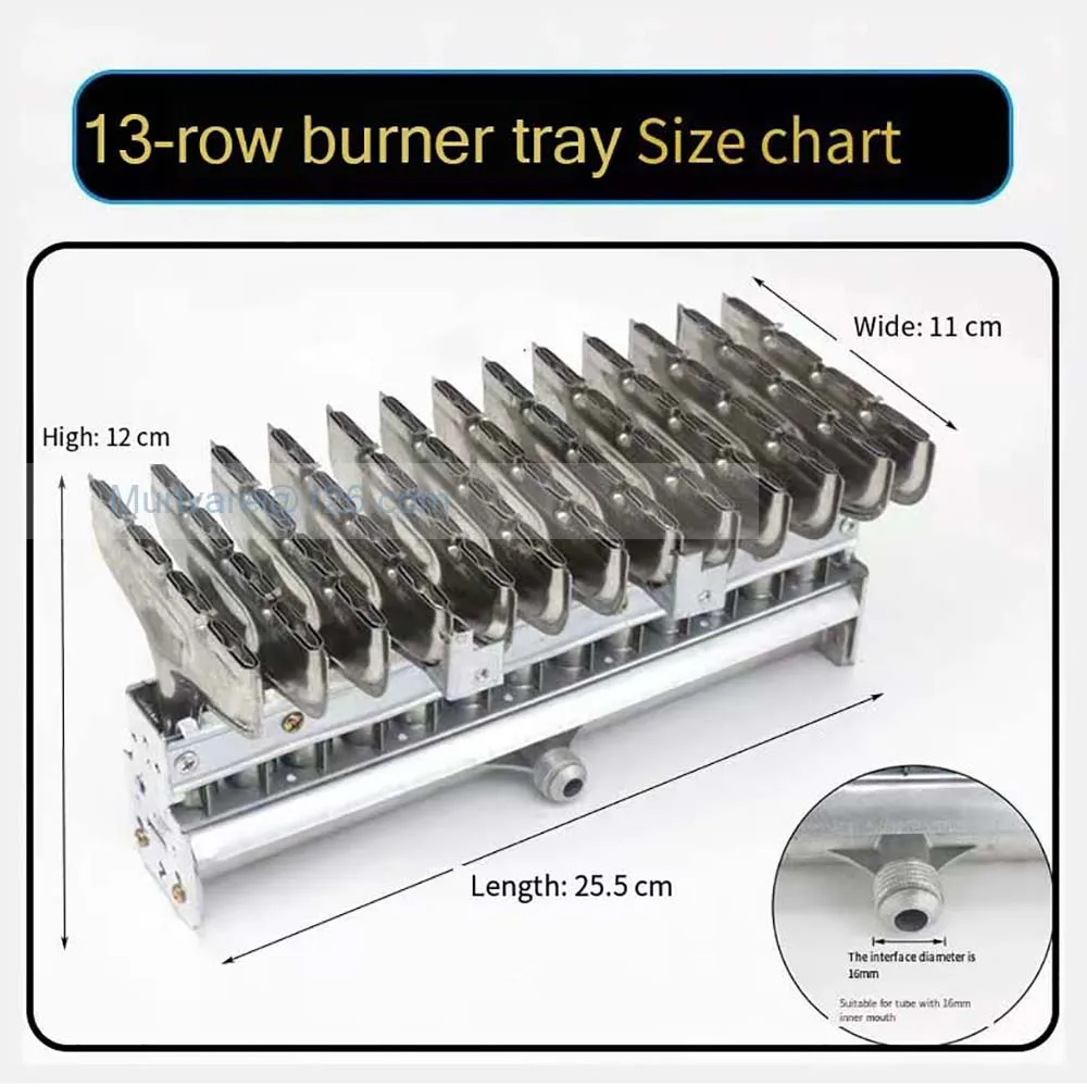 NG Natural Gas Spark Assembly Ignition Switch With Flameout Protection 13-Row Burner Tray For Stove Oven Rice Steam