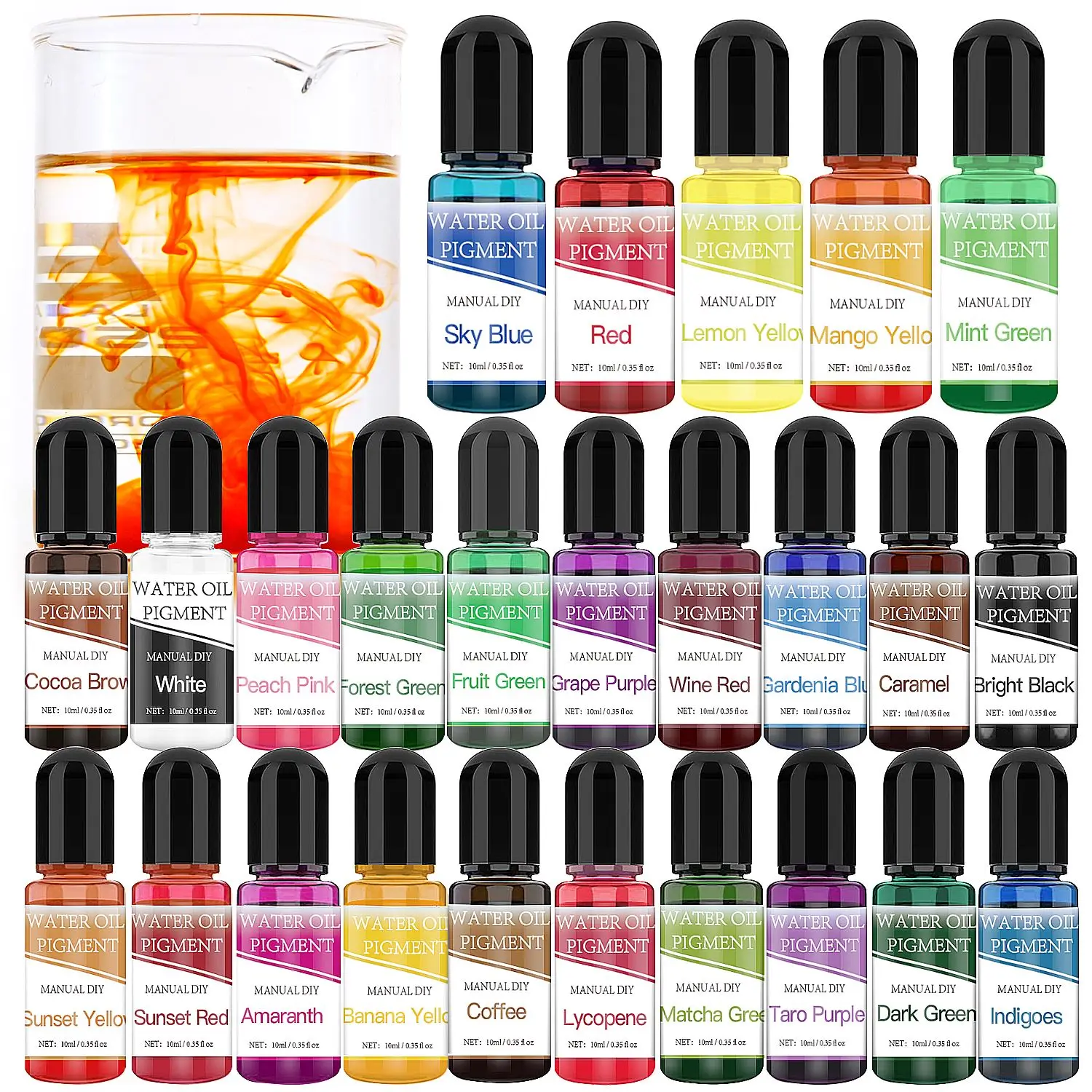1Set 24Colors Gypsum Cement Coloring Dye Plaster Craft Pigment Concentrate Cement Plaster Mold Making Coating Handmade Supplies gypsum cement pigment