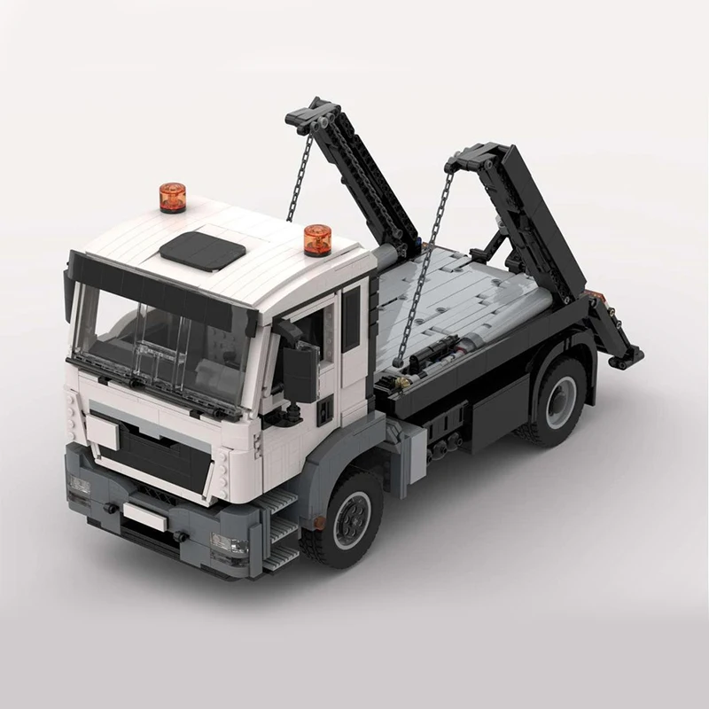 새로운 MOC 도시 공학 시리즈 점프 버킷 컨테이너 트럭 컨테이너 모델 기술 빌딩 블록 창의적인 어린이 장난감 선물