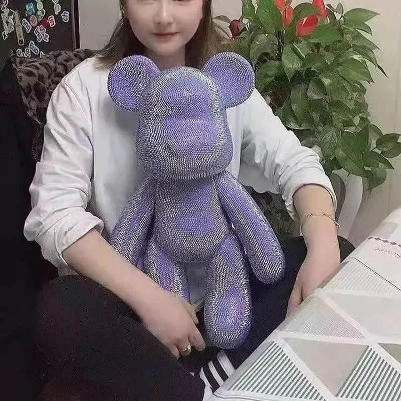 高品質　ドリームアメジスト　大きめ　くま　クマ　置物 大きなラインストーンのクマの置物,クリスタルダイヤモンドの像