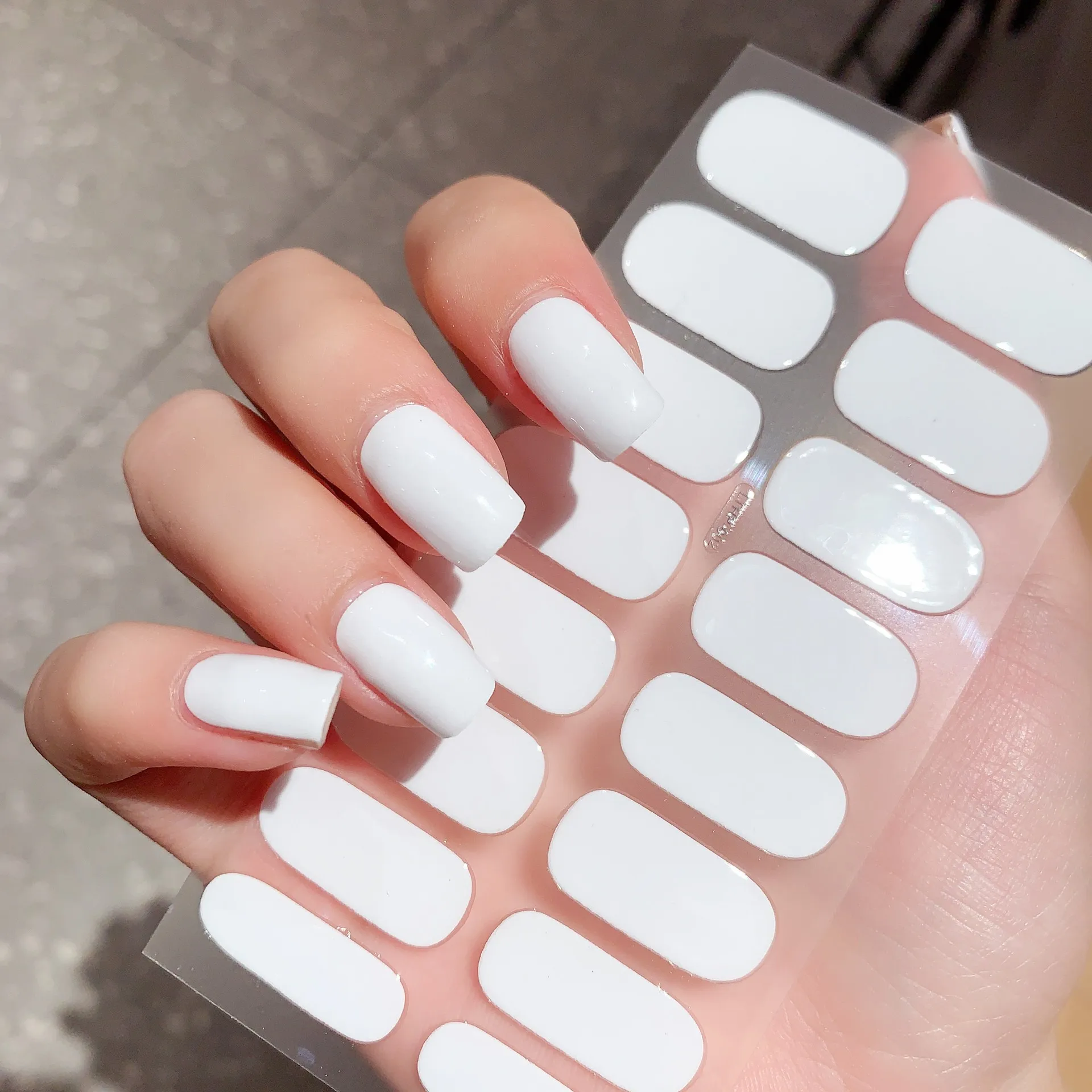 

Semi Cured Gel Nails Art Stickers Fashion Solid Color Manicure Decal UV LED Lamp Need Gel Nail Decals Nail Sticker Decoration