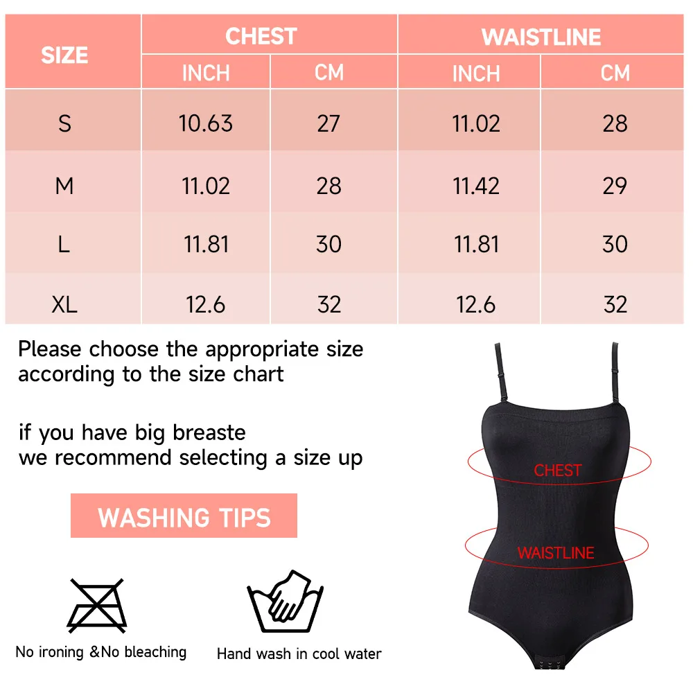 Modishion Women's Sexy Tube Top Shapewear Tummy Control Butt Lifting Slimming Bodysuit Top Open Crotch