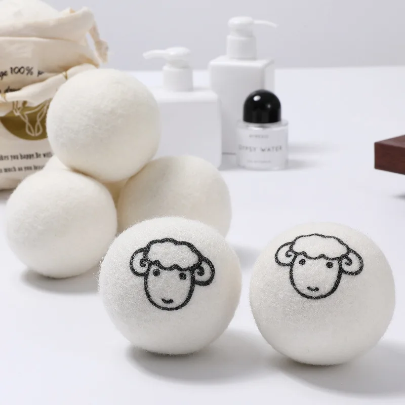 6pcs/pack Wool Dryer Balls, Wool Ball Reusable Laundry Balls, Woolen Dryer Balls for Clothes, with storage bag