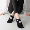 New Women Anti Slip Pilates Socks Five Toe Silicone Non-Slip Yoga Sock Bandage Ballet Dance Ladies Fitness Sports Cotton Sock 2
