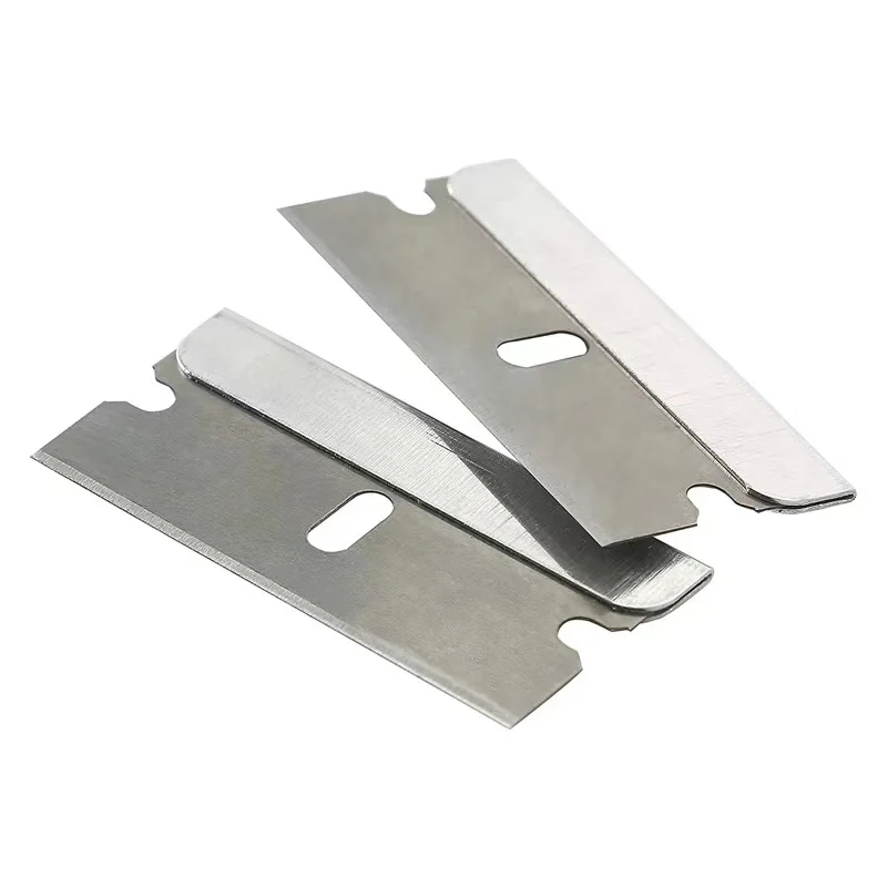 Razor Blade Scraper 50pcs 100pcs Metal Glass Glue Cleaner Remover Knife Replacement Carbon Steel Blade Car Tinting Tool
