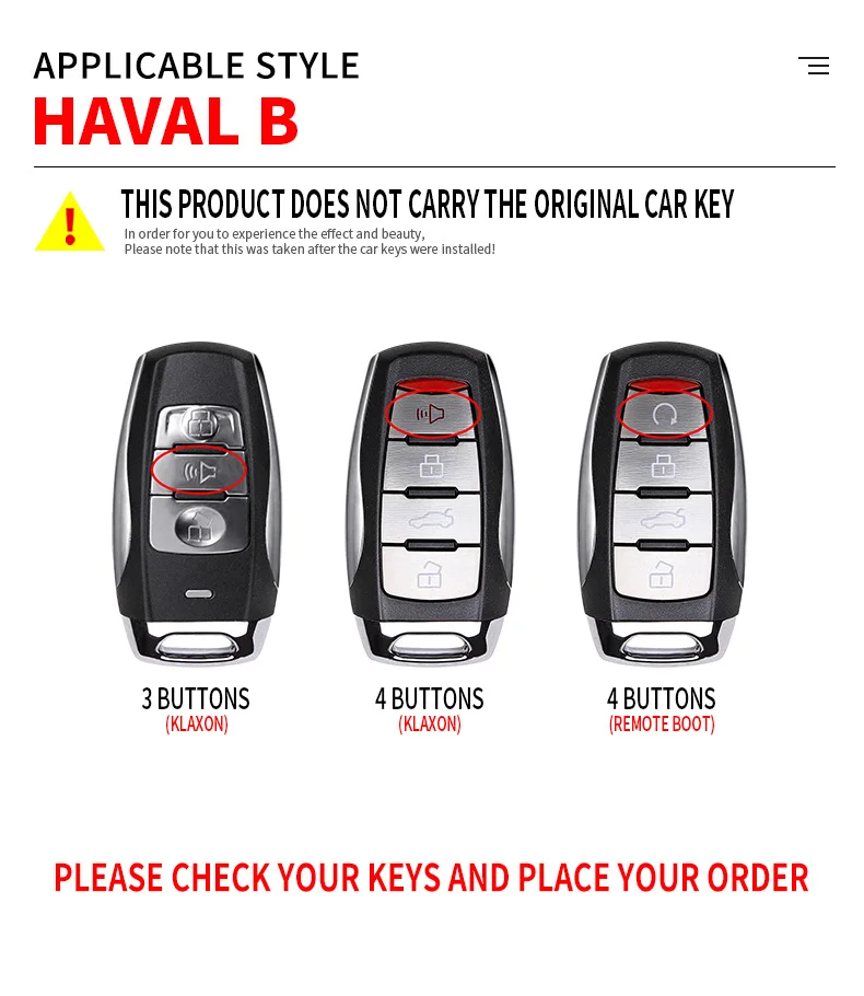 Portachiavi con telecomando per Auto Shell per Great Wall Haval Hover H1 H4 H6 H7 H9 F5 F7 H2S GMW coupé accessori Auto portachiavi - S1e48299b135141d89ce81b122ccd677e2