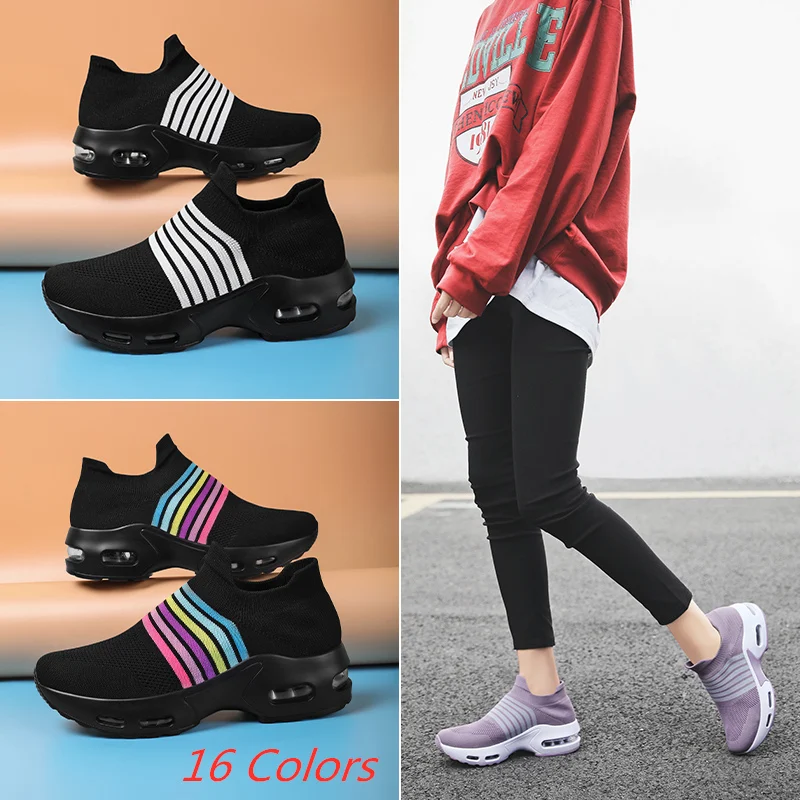

New Fashion Women Platform Shoes Ladies Sneakers Mesh Light Women Casual Shoes Breathble Women Vulcanized Shoes Casual Sneakers