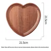 Ebony Heart-shaped Tray Tea Fruit Solid Wood Coffee Cake Tray Wooden Tea Tray 4