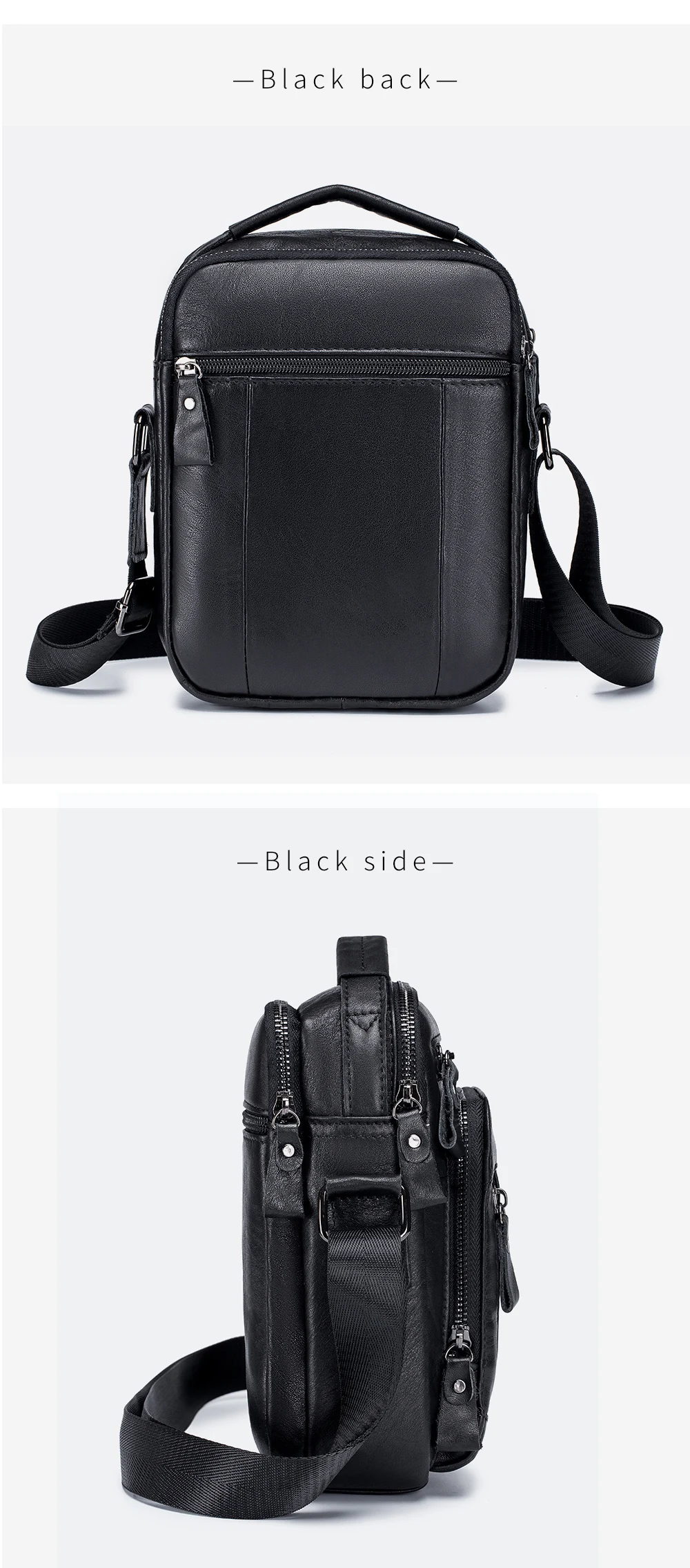 Genuine Leather Mens Crossbody Messenger Bag - Small Designer Shoulder Bag