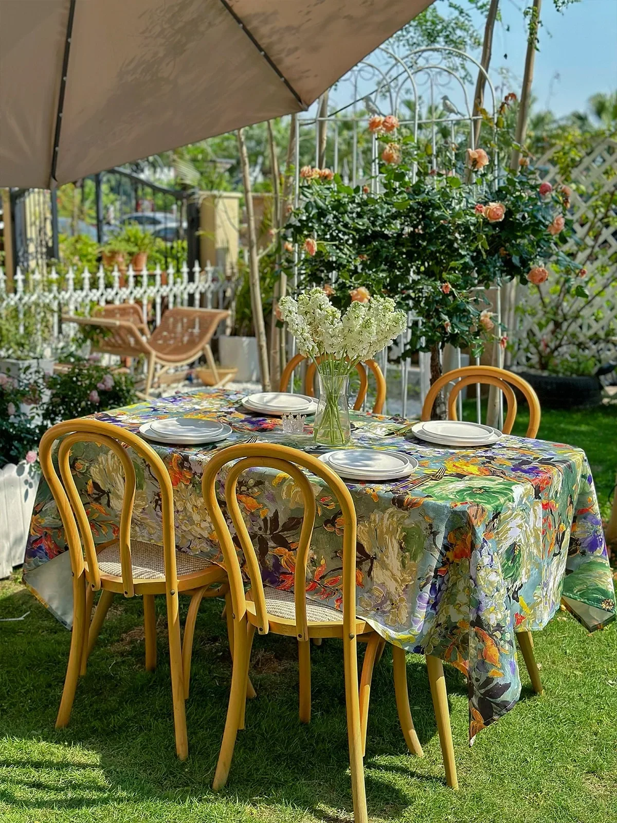 

Bohemian Tassels Tablecloth Waterproof And Oil-Resistant Table Cloth Washable Tablecloth Tea Table Dining Table Decoration