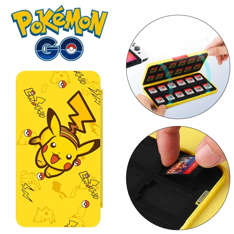 Pokemon Pikachu 24 In 1 Scatola Di Immagazzinaggio Della Carta Di Gioco Per Nintend Switch Ns Accessori Nindos Switch Magnetic Hard Shell Box Gifts