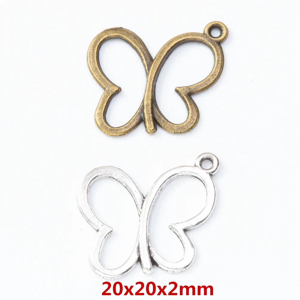 

80 шт. (бабочка) винтажный металлический кулон из цинкового сплава DIY аксессуары для изготовления ювелирных изделий 100