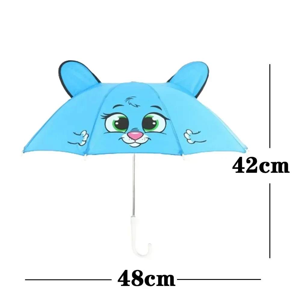 Kids Umbrella 3D Ear Shape Children's Umbrella 8Colors Cute Cartoon Children's Umbrella Animated Creative Long Handle