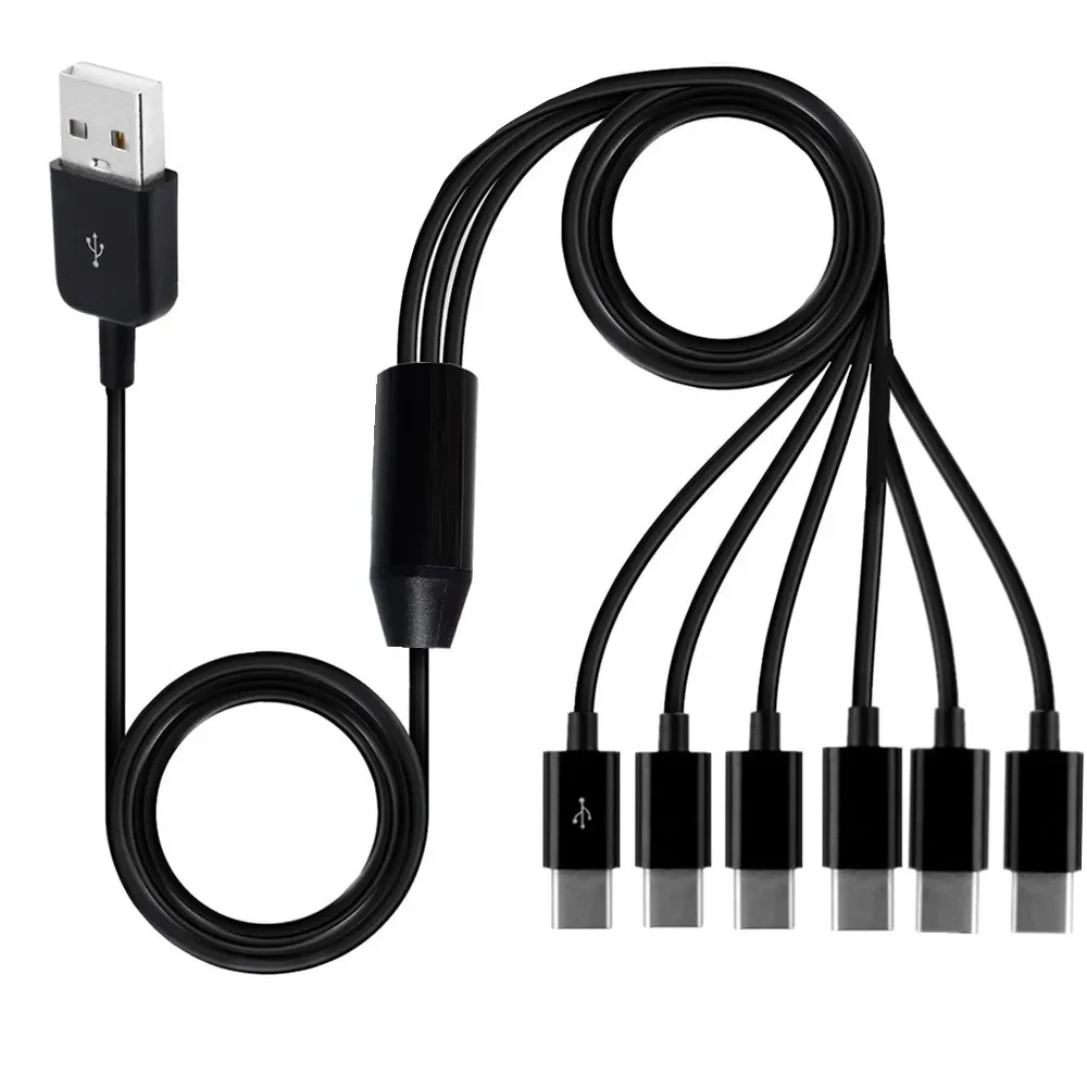 Type-C 1 to 2 3 4 6 Port Type C USB C to USB Y Splitter Multiple Charging Date Cable Cord 1.5m 1m 0.3m For Smartphone Tablet