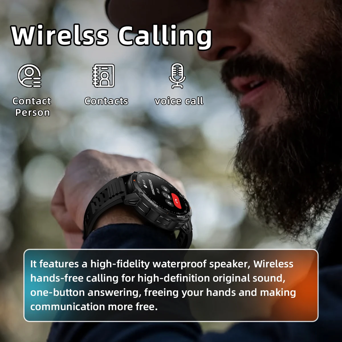 2026 New Military Smart Watch Men 1400mAh Battery 1.7-Inch AMOLED Sport GPS Track Bluetooth Call Rate Smartwatch For Android IOS 4