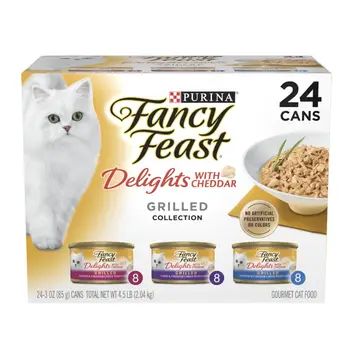 Purina Delights Wet Kitten Food with Cheddar Cheese Flavor, Grilled Texture, 3 oz Cans High-Protein, Tender in Sauce, Perfect f