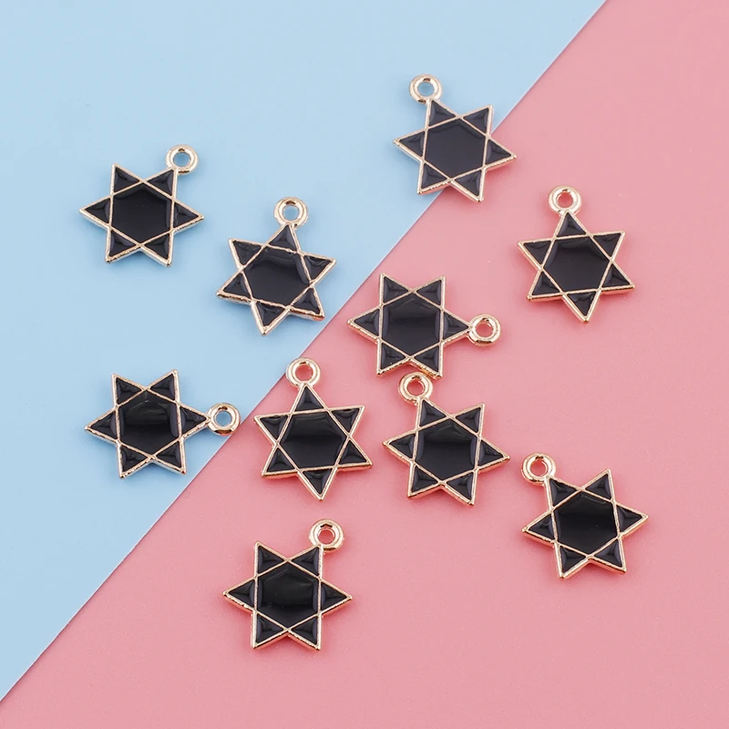 

10pcs Star Shape Metal Alloy Enamel Charms Pendant Diy Earrings Bracelet Necklace Jewelry Making Supplies Keychain Finding