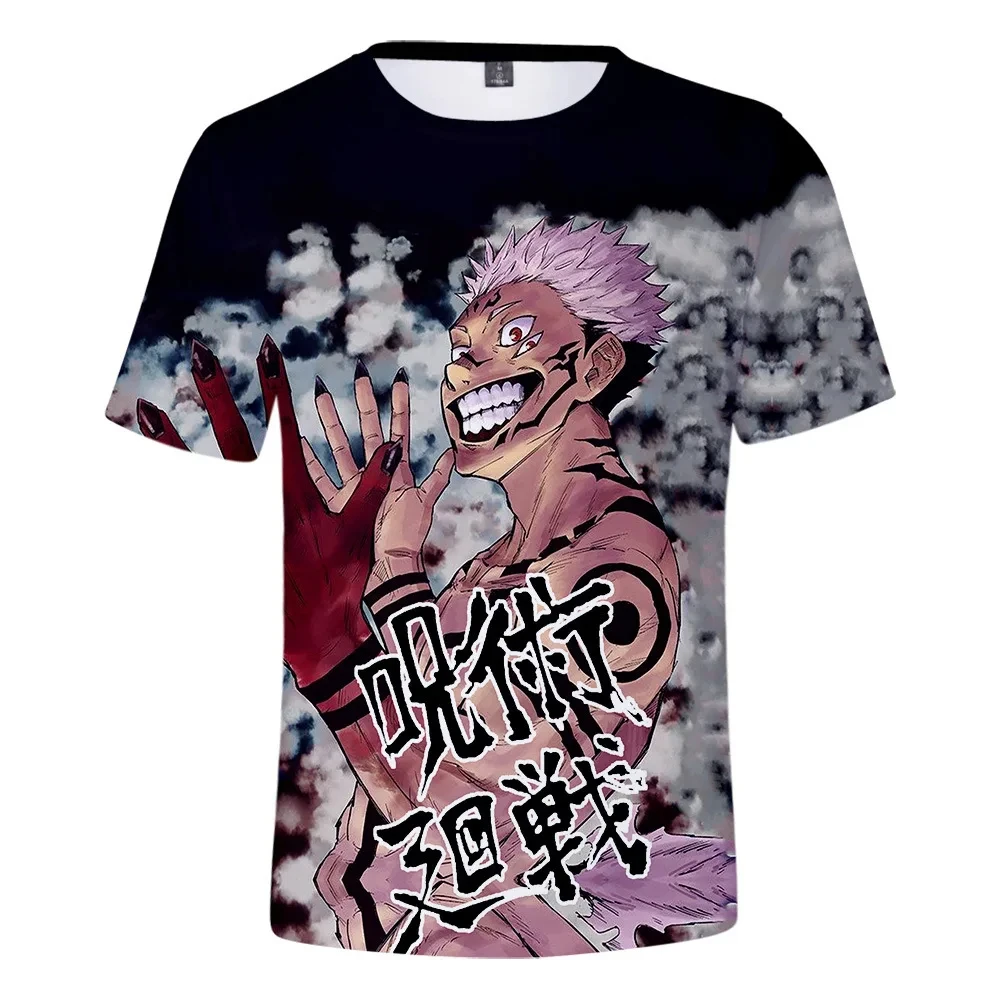 New Mens Summer t shirts Japanese Anime Jujutsu Kaisen Gojo Boys T-shirt Summer Oversized Harajuku Casual Kids Sport Streetwear 3