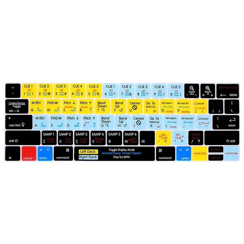 SeratoScratchLIVEFunctionShortcutHotkeySiliconeKeyboardCoverUSLayoutforMacbookPro