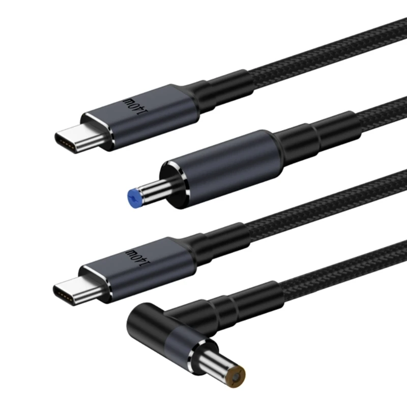 Cabo de Alimentação Masculino para Carregamento Rápido Cabo de Extensão do Carregador para Laptop Notebook 28v 5a 140w pd Usb c tipo c para dc 55x21 mm 55x25 mm - Image 3
