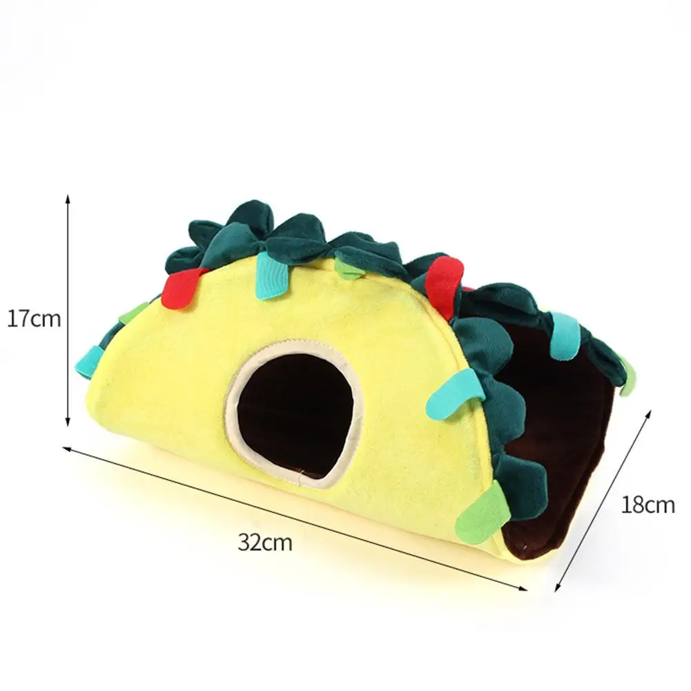 Haustier Versteck Tunnel wieder verwendbar wasch bar halb geschlossen Design Tunnel Spielzeug für Meers chweinchen Hamster Chinchillas (32x18x17cm)