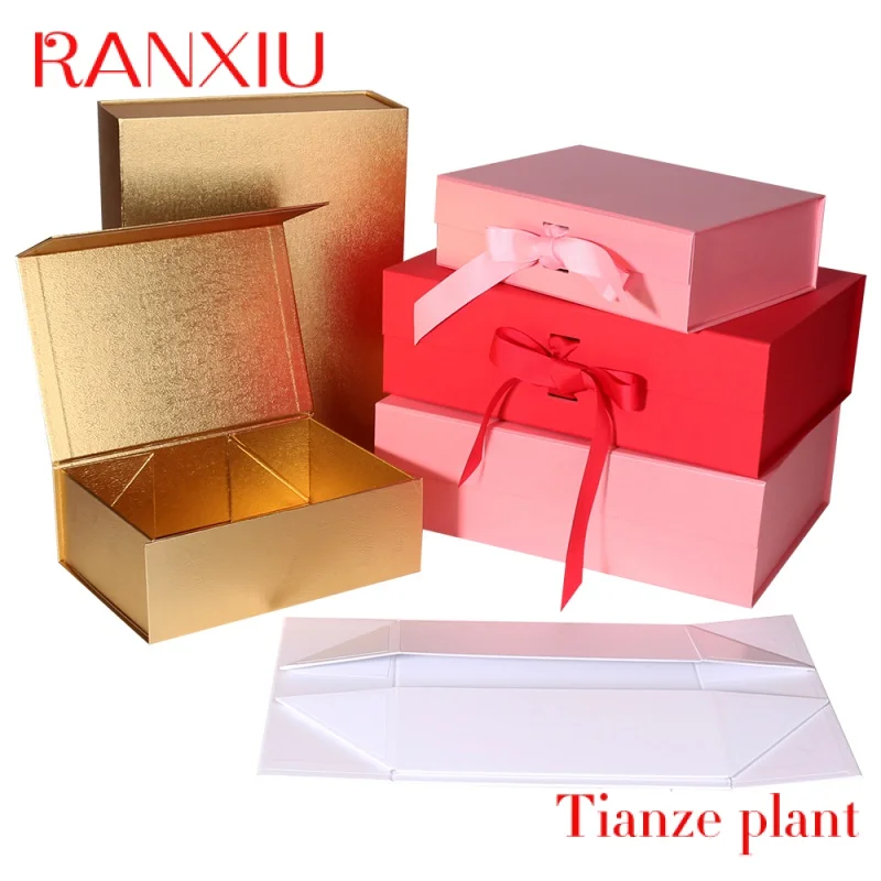 Custom Cosmetic Special Paper Custom Luxury Instock Magnetic Folding Gift Boxes Packaging with Strip Adhesive