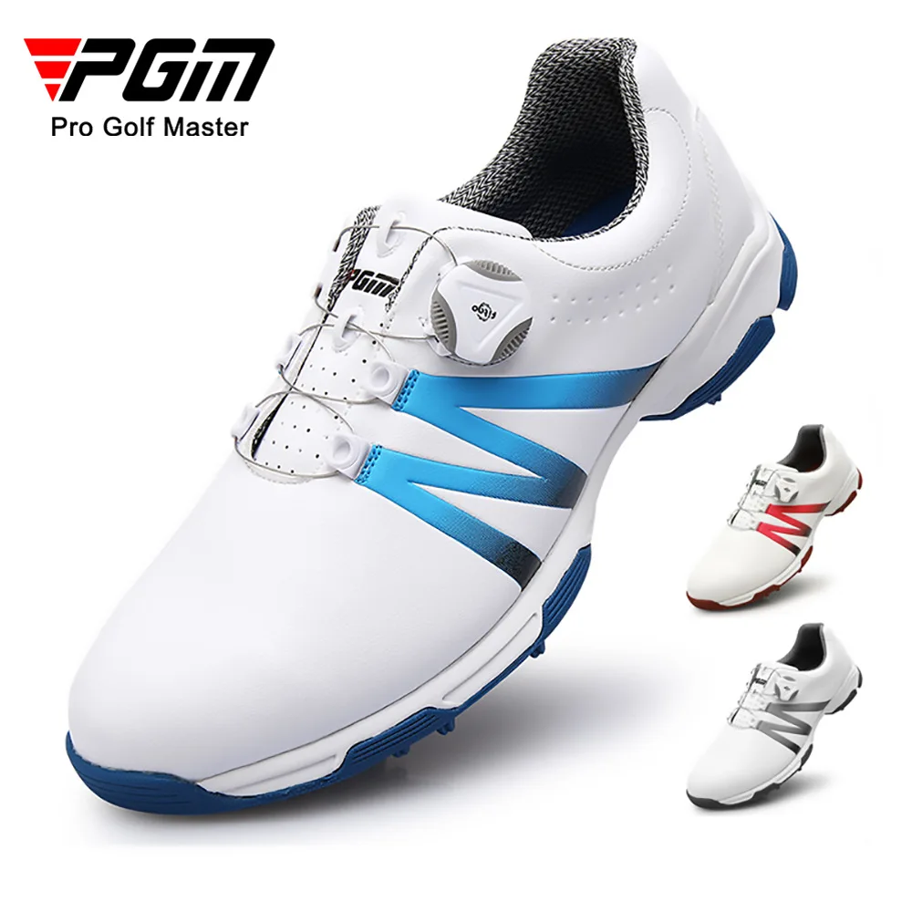 

PGM Men's Golf Shoe Leather Golf Sport Shoes Gradient Rotating shoelace Golf Shoes Waterproof Breathable Anti Skid Shoes XZ101