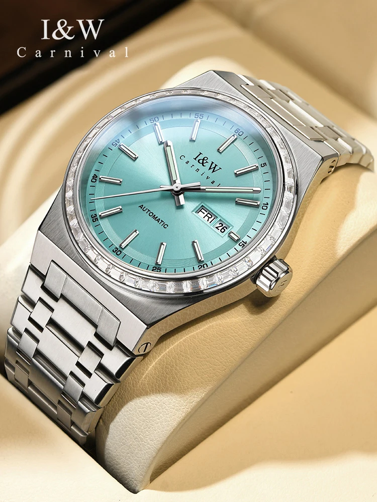 

Новинка 2024, мужские часы IW с голубым циферблатом, Роскошные автоматические часы для мужчин, японские механические Спортивные наручные часы Miyota с сапфировым стеклом