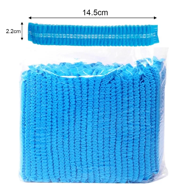 Disposable Hair Cap 100-50pcs Non Woven Fabric Head Cover Disposable Stretch Net Hair Hat Bouffant Caps Cooking Dust Strip Hat For Kitchen Bathroom