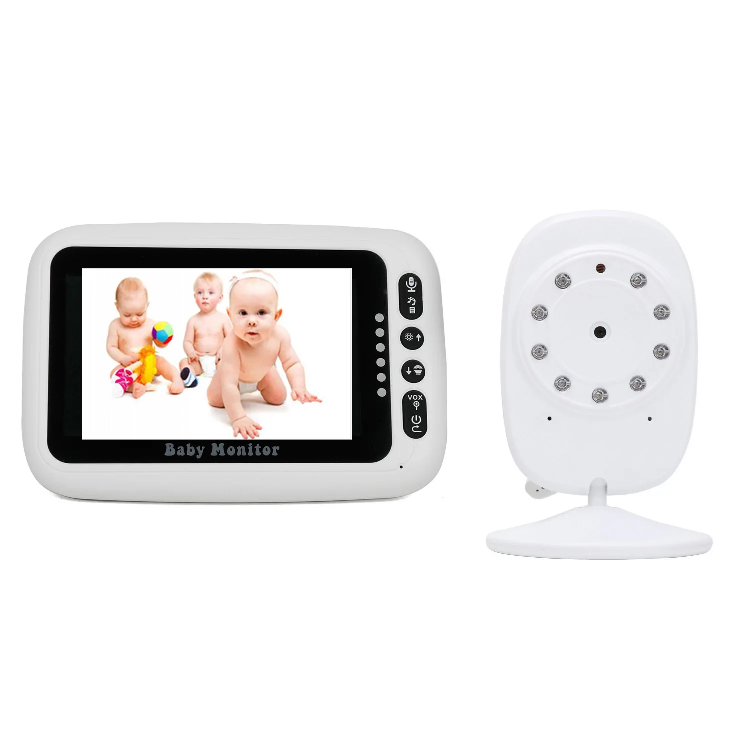 4.3inch LCD Screen Wireless Video Baby Monitor Intercom Baby Nanny Security Camera VOX Mode Temperature Monitoring Babysitter