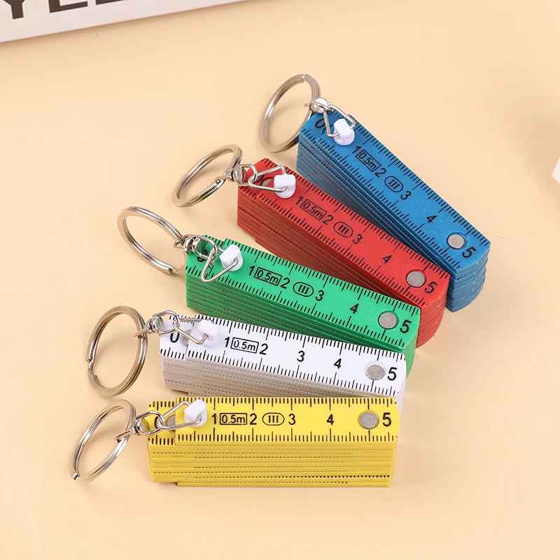 50cm Plastic Fold Ruler Tape Measure Carpenter Measuring Tool Creative Design Key Chain Key Ring tape measure measuring tape measuring ruler